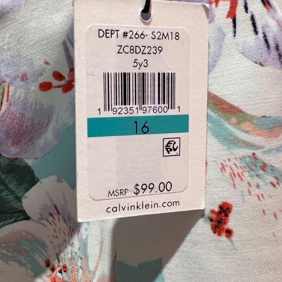 NWT - Calvin Klein - Women's trousers - Ankle - Multicolor floral print - Picture 6 of 10